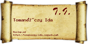 Tomanóczy Ida névjegykártya